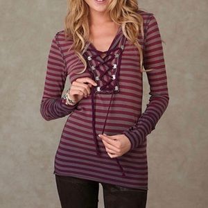Free People Glory Striped Hoodie